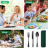 Portable Cutlery Set, Travel Utensil Set with Case, 18/8 Stainless Steel Spoon and Fork Set for Lunch Box, 3 PCs