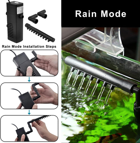 Internal Aquarium Filter 100GPH, 5W Power Filter with Aeration System for 5 to 15 Gallons Fish Tank