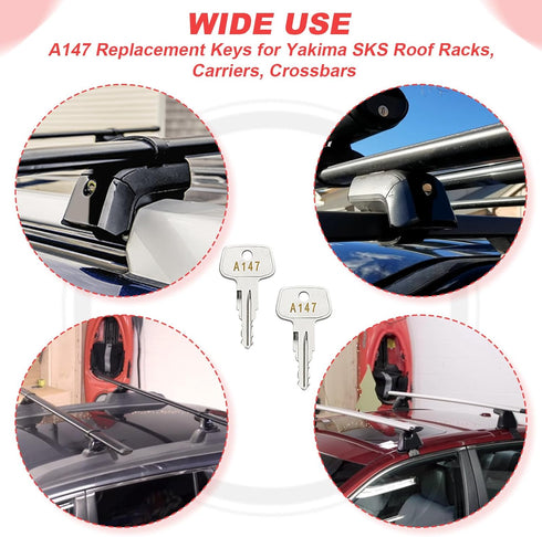 Yakima SKS Roof Rack Key A147, Replacement Keys for Roof Racks, Crossbars, Carriers
