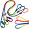 3pcs Slip Lead Dog Leash: No Pull Pet Training Leash for Medium and Small Dogs, 5ft with Two Leather Stoppers (Rainbow)