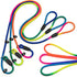 3pcs Slip Lead Dog Leash: No Pull Pet Training Leash for Medium and Small Dogs, 5ft with Two Leather Stoppers (Rainbow)