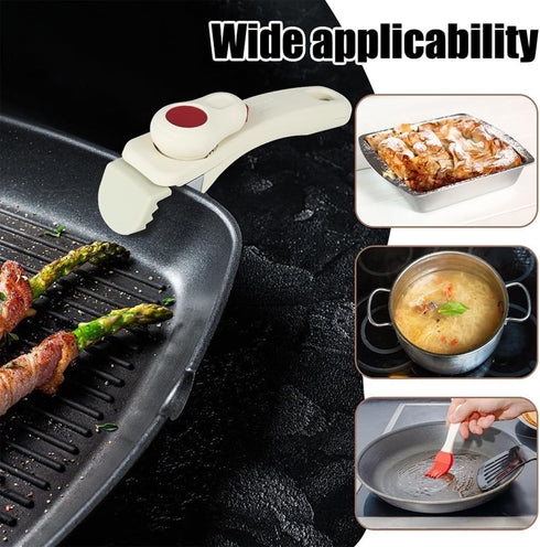 MiOYOOW Removable Pan Handle, Anti-Scald Detachable Pot Handle Anti-Slip Replacement Cookware Handles with Hanging Hole