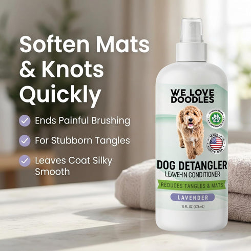 We Love Doodles Dog Detangler Spray - Leave-in Conditioner for Dogs - Dog Detangling Spray - Dematting Spray for Dogs