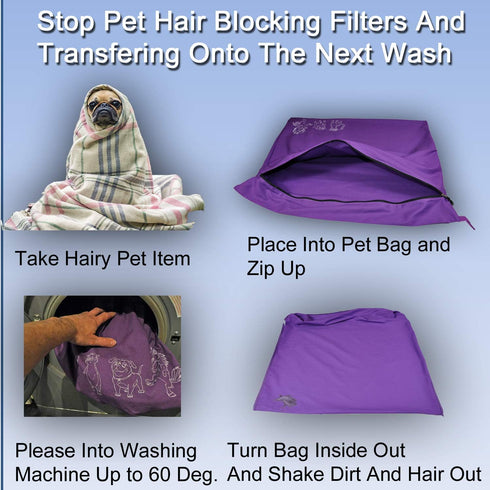 Pet Laundry Bag | Stops Pet Hair Blocking the Washing Machine | Jumbo Size Wash Bag Ideal For Dog Cat Horse Guinea Pig | Hair Remover Safely by Joymaney