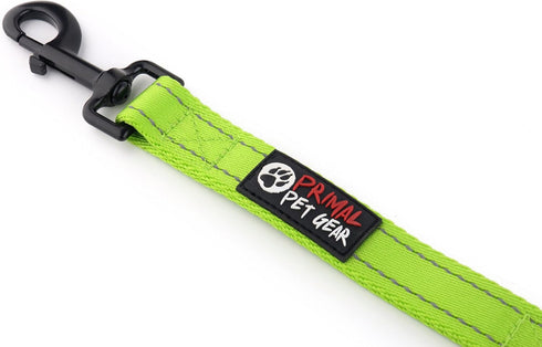 Dog Leash 6ft Long, Heavy Duty, Traffic Padded, Reflective Double Handles for Large or Medium Dogs, Green