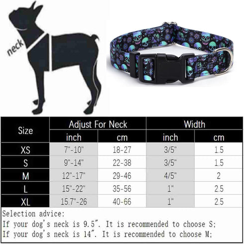 Adjustable Dog Collars for Large Dogs, Cute Blue Stripes Design for Boys, Soft Pet Collar for XS Small Medium Large