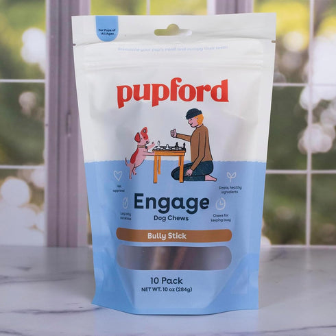 Pupford Thick Bully Sticks for Dogs & Puppies, Smoked, Natural, Long-Lasting, 6", 10 Count