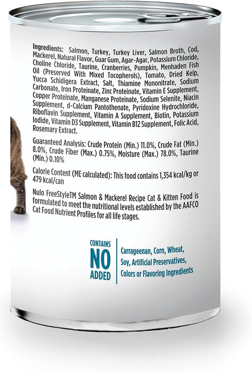 Nulo Freestyle Cat & Kitten Wet Pate Canned Cat Food, Premium All Natural Grain-Free, 5 High Animal-Based Proteins