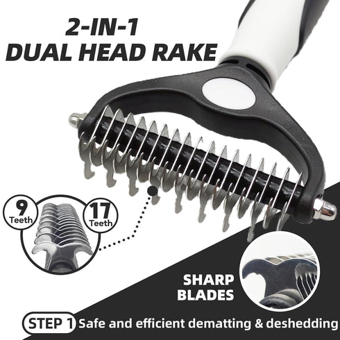 7 Dog Brush for Shedding, PCS Dog Grooming Brush Kit, Undercoat Rake, Slicker Brush, Deshedding Comb, Bath Brush, Nail