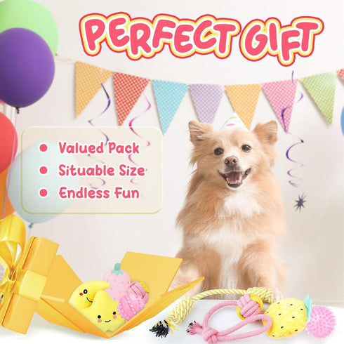 Pink Puppy Toys for Teething, 23 Pack of Interactive Chew Toys for Puppies, Cute Small Dog Toys