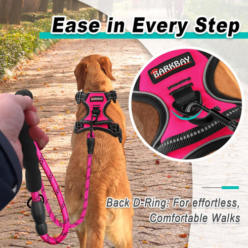 BARKBAY No Pull Pet Harness, Adjustable Outdoor Vest with 3M Reflective Oxford Material for Small Medium Large Dogs (L)