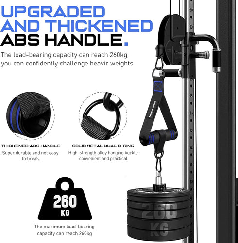 Gym Exercise Handles, Replacement Handle Attachments for Cable Machine Pulleys, Resistance Band and Strength Trainer,