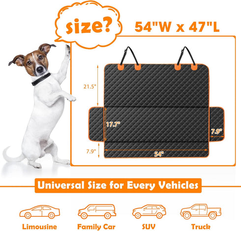 MIXJOY Dog Seat Cover for Back Seat Waterproof Dog Seat Covers for Cars, Car Seat Protector for Dogs, Nonslip Back Seat