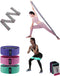 Resistance Bands Workout Equipment with Stretching Band - 4 PCS Gray & Light Green, Rose Red, Deep Purple, and a