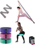 Resistance Bands Workout Equipment with Stretching Band - 4 PCS Gray & Light Green, Rose Red, Deep Purple, and a