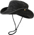 Unisex Cotton Boonie Hat Summer Outdoor Packable Fishing Bucket Hat Beach Sun Hat with String for Women Men