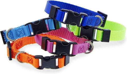 Okuna Outpost 16 Pack Adjustable Breakaway Puppy Collars for Small Pets, Soft Nylon Whelping Collars, 16 Rainbow