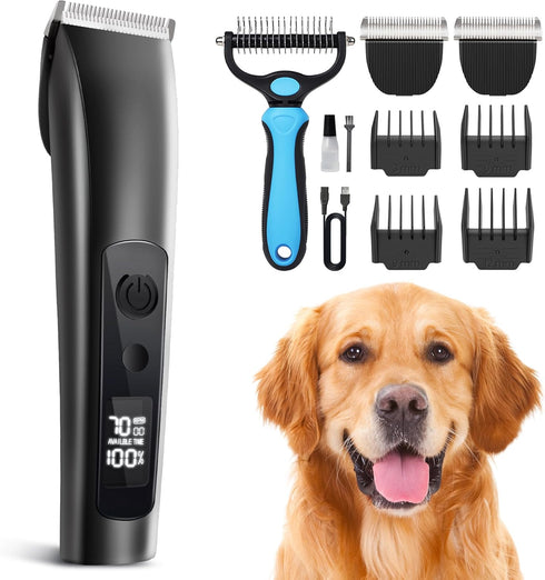 PAPMINI Dog Clippers for Grooming Thick Hair with Undercoat Rake, Low Noise