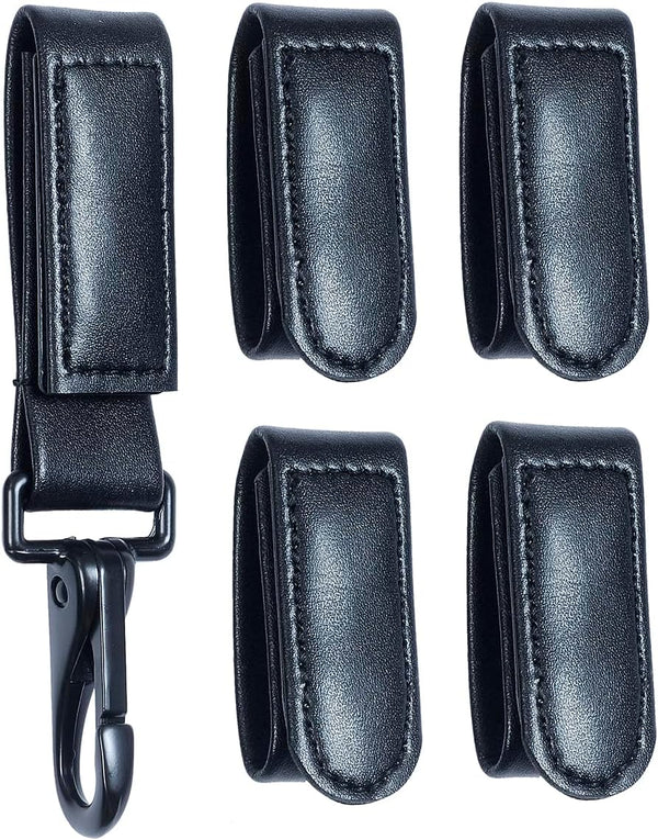 TAFTACFR Duty Belt Keeper with Double Snaps (Set of 4) + 1 Keeper with Strong Metal Key Clip (1 Pack)