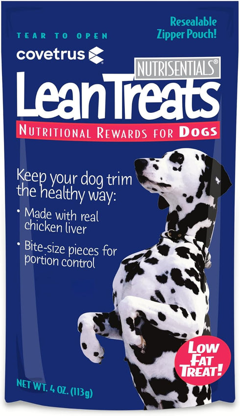 Covetrus Nutrisential Lean Treats for Dogs - Low Fat, Bite-Size Soft Chicken Flavor for Small, Medium & Large Dogs (4oz)