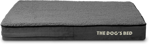 Replacement Outer Cover ONLY for The Dog's Bed, Washable Plush Fabric, Medium 34” x 22” x 4” (Grey Plush)