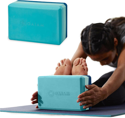 Gaiam Yoga Block - Supportive Latex-Free Eva Foam for Yoga, Pilates, Meditation - Non-Slip Surface