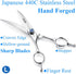 7" Trimming JASON Curved Dog Grooming Scissors, Cats Grooming Shears Pets Kit with for Left Handed Groomers, Sharp