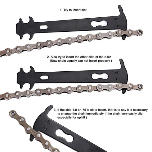 Oumers Bike Link Plier + Chain Breaker Splitter Tool + Chain Checker - Chain Cutter Connector Wear Indicator