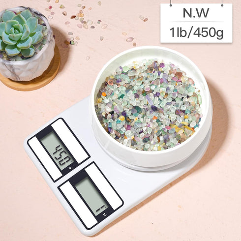 T4U Crystal Chips Stone - 1LB Crushed Quartz Glass for Crafts, Vases, and Aquarium Gravel
