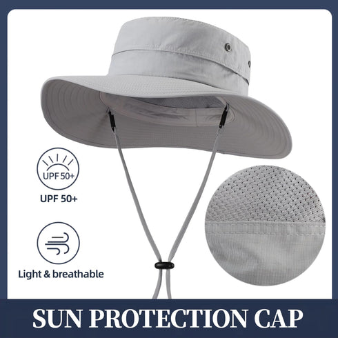 Home Prefer UPF50+ Mens Sun Hat Wide Brim Fishing Hat Sun Protection Hat for Mens Womens Bucket Hat for Beach Gardening Golf