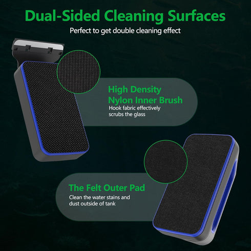 SYSENCIAGA 0.2-0.4 Inch Aquarium Magnet Glass Cleaner, Double-Sided Detachable & Floating Algae Scraper for Fish Tank