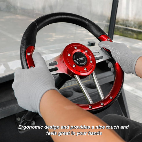Roykaw Golf Cart Universal Steering Wheel for EZGO RXV TXT, Club Car DS Precedent, Yamaha G29 Drive