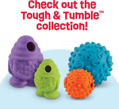 Brightkins Tough & Tumble Small Pufferfish - Interactive Dog Puzzle Toy for All Breeds