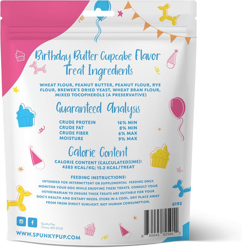 Spunky Pup Birthday Bites, Crunchy Biscuit Treats, Peanut Butter, 10 oz