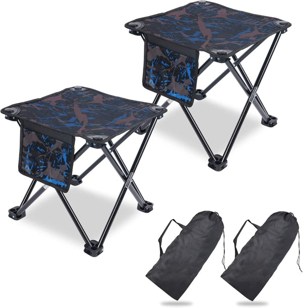 VOLIXOD 2 Pack Folding Portable Camping Stool for Adults, Lightweight Collapsible Stool for