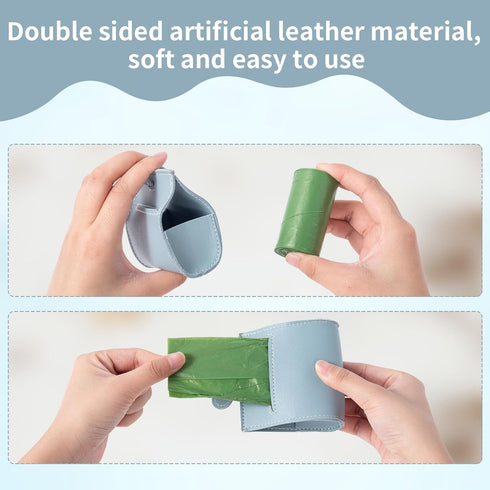 Holders,2Pack Dog Poop Bag Cute Purses Style Mini Lady Handbags Doggie Waste Bag Dispensers Soft Artificial Leather Pet