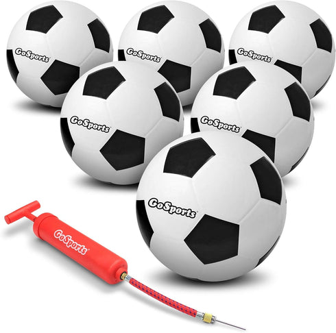 GoSports Playground Soccer Balls 6 Pack - Durable Rubber for Play on