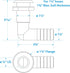 Seachoice 90-Degree Thru-Hull Connector, Fits 1-1/8 in. ID Hose, Max Hull 1-3/8 in., White