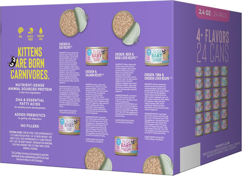 Tiki Cat Baby Favorites Whole Foods Wet Cat Food for Kittens, Mega Pack, 24 Cans (2.4 oz each)
