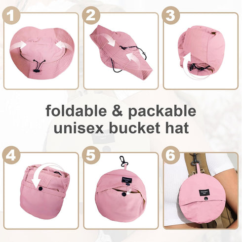 Womens Packable Waterproof Bucket Hat - Men UV Protection Sun Hat