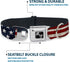 Buckle-Down Americana Rustic Stars & Stripes Seatbelt Buckle Dog Collar - 1" Wide, Fits 15-26" Neck
