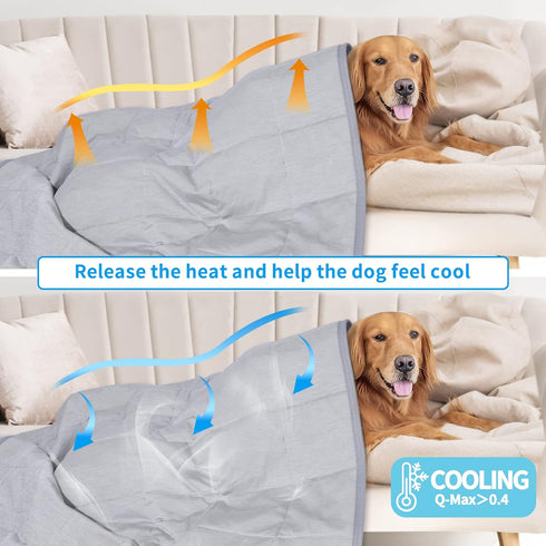 Dog Cooling Blanket - 0.4 Q-MAX Cooling Blanket for Large Dogs, Washable, Soft Lightweight for Summer Sleep