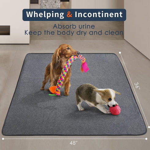 48x36 inch Washable Pee Pads for Dogs, Extra Large Reusable Dog Pee Pad, Waterproof Pet Mat, Dog Playpen Mats for Puppy
