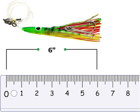 Arcadia Tackle Associated Manufacturer 6" 6 6 Tuna Clone Rigs, Pcs in Colors for Saltwater Trolling, Ideal for Tuna
