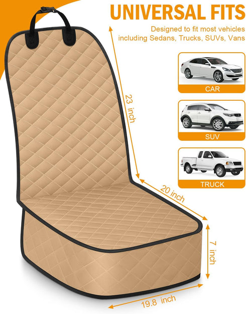 Dog Car Seat Covers Waterproof, Scratch-Proof Pet Front Cover for Cars, Nonslip Pet Passenger Seat Cover Protector