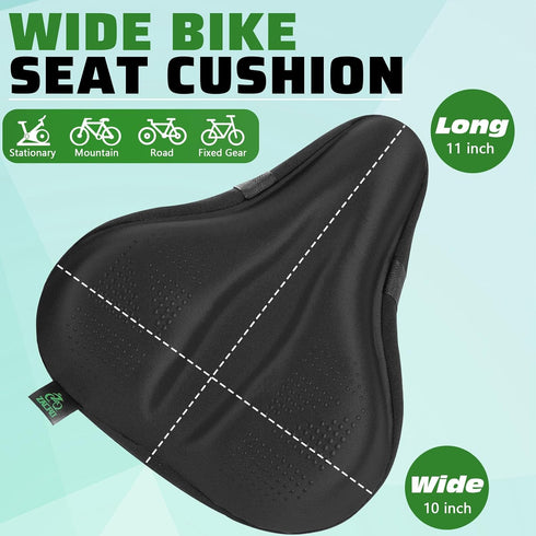 Zacro Padded Gel Bike Seat Cushion Cover for Men & Women, Extra Padding Bicycle Saddle for Peloton/Spin Stationary