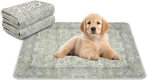 Washable Pee Pads, 18''x24'' Waterproof Non-Slip Puppy Pad, 2 Pack, Fast Absorbent Mat for Training Travel Whelping