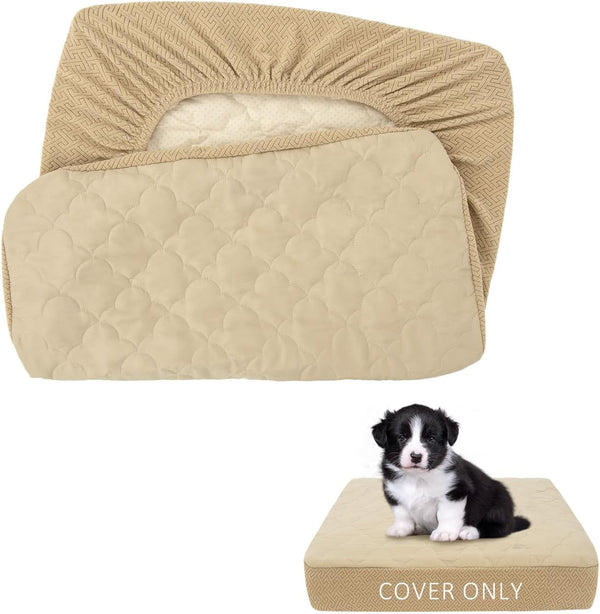 CHHKON Washable Dog Bed Covers, Waterproof Replacement Cover for Dog, Beige, 20x15x6 inch