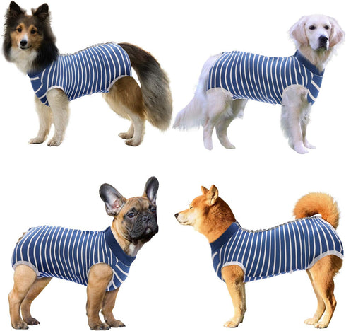 SAWMONG Blue Dog Recovery Suit, Post-Surgery Onesie for Female Dogs, XX-Large Size