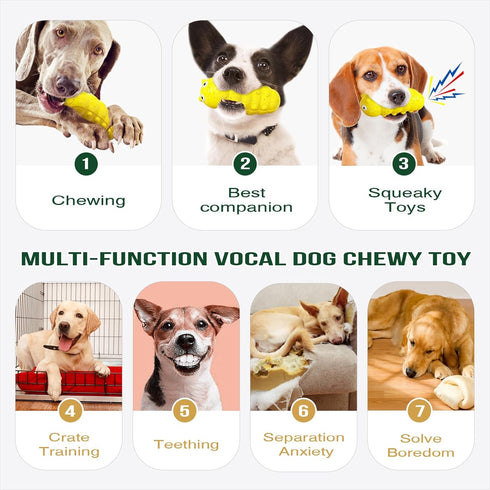 Dog Chew Toys for Aggressive-Chewers - Indestructible Dog Toy for Aggressive Chewer,Tough Chew Toys for Dogs (Rubber Yellow-Insect)